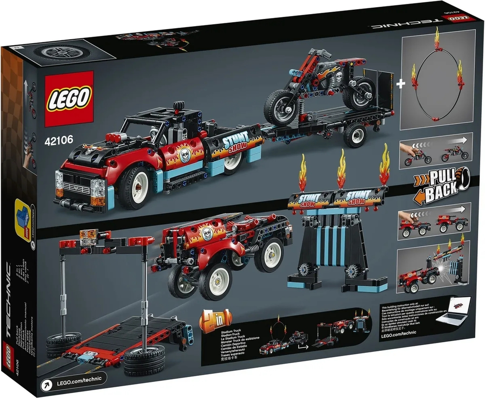 Конструктор LEGO Technic Шоу трюков на грузовиках и мотоциклах | 42106