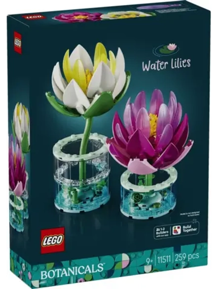 Конструктор LEGO Botanicals 11511 Водяные Лилии, белый/розовый