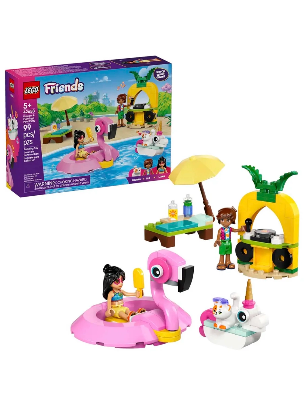 Конструктор LEGO Friends 42658 Вечеринка у бассейна с единорогом и фламинго