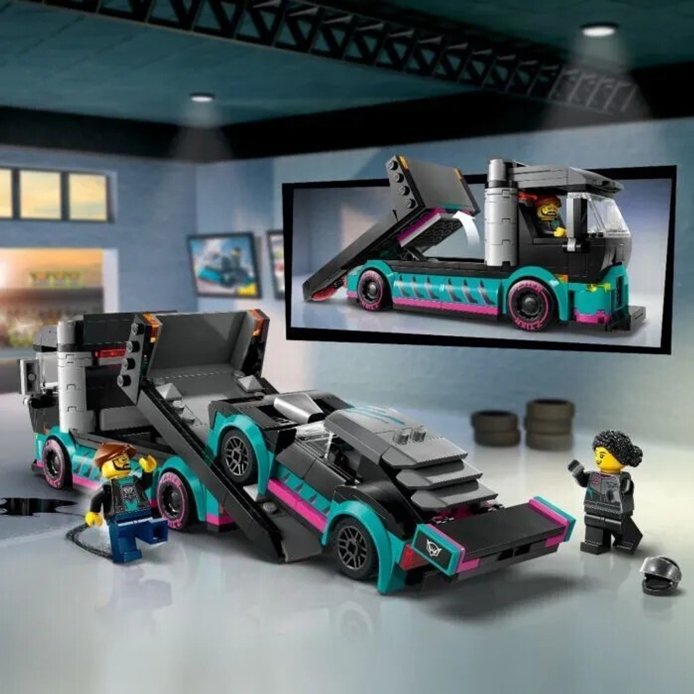 Конструктор LEGO City Гоночный автомобиль и грузовик-автовоз | 60406