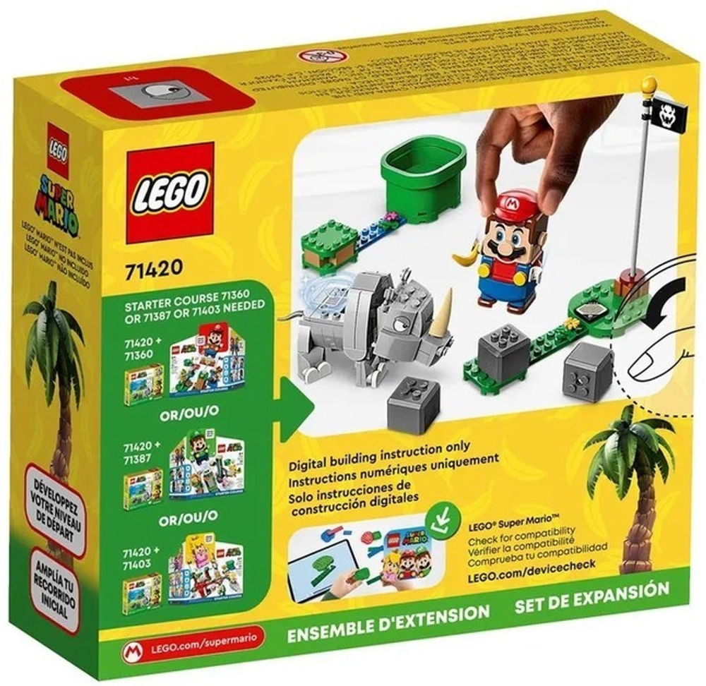 Конструктор LEGO Super Mario Дополнительный набор Носорог Рэмби | 71420