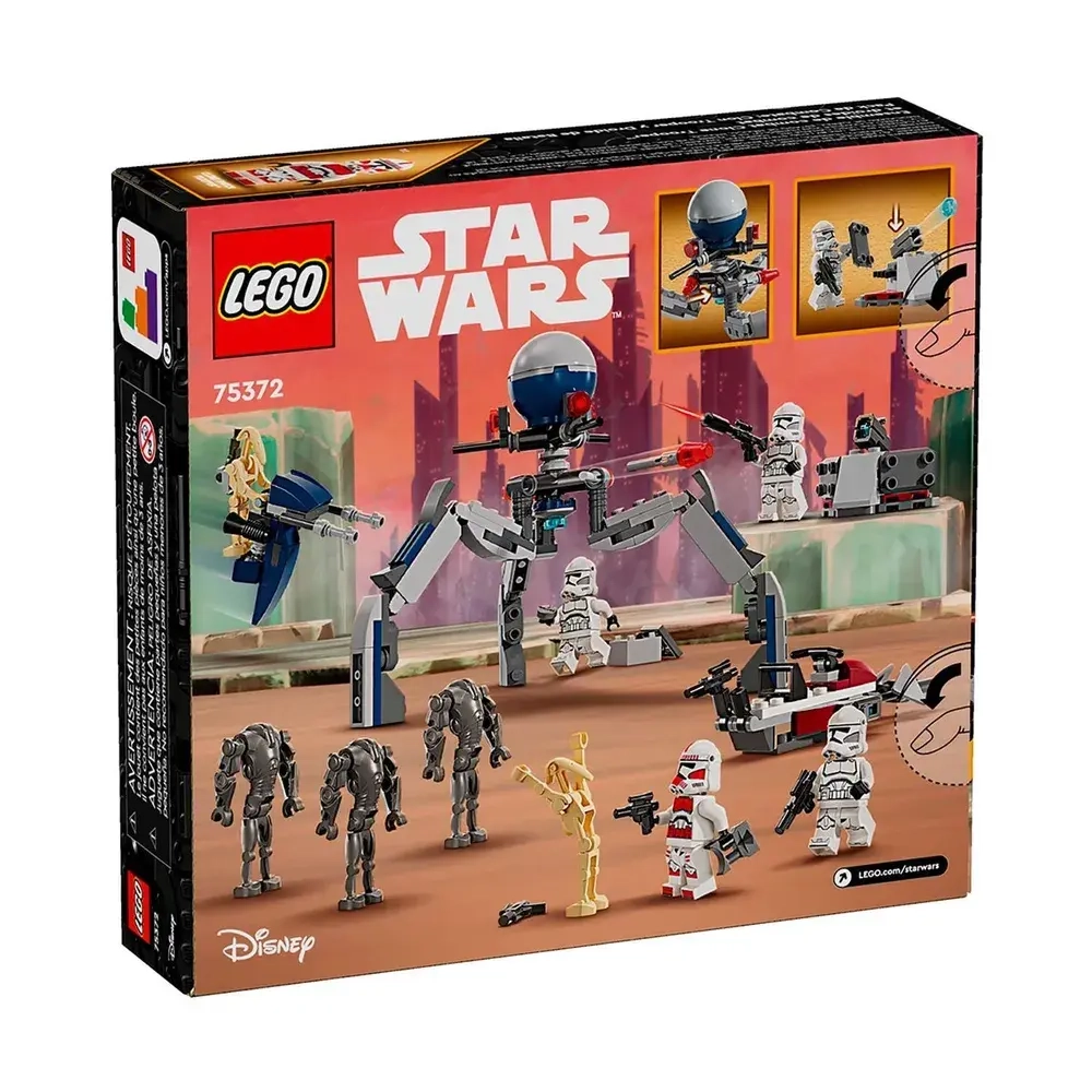 Конструктор LEGO Star Wars Боевой набор «Клон-солдат и боевой дроид» | 75372