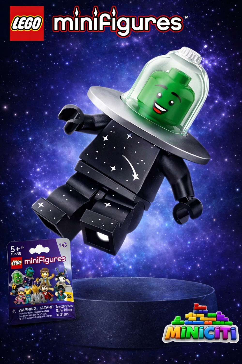 Минифигурки LEGO Minifigures 71046 серия 26 Фанат в костюме летающей тарелки