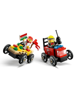 Конструктор LEGO Сity 60458 Гоночный набор миникаров: Пицца против пожарной машины