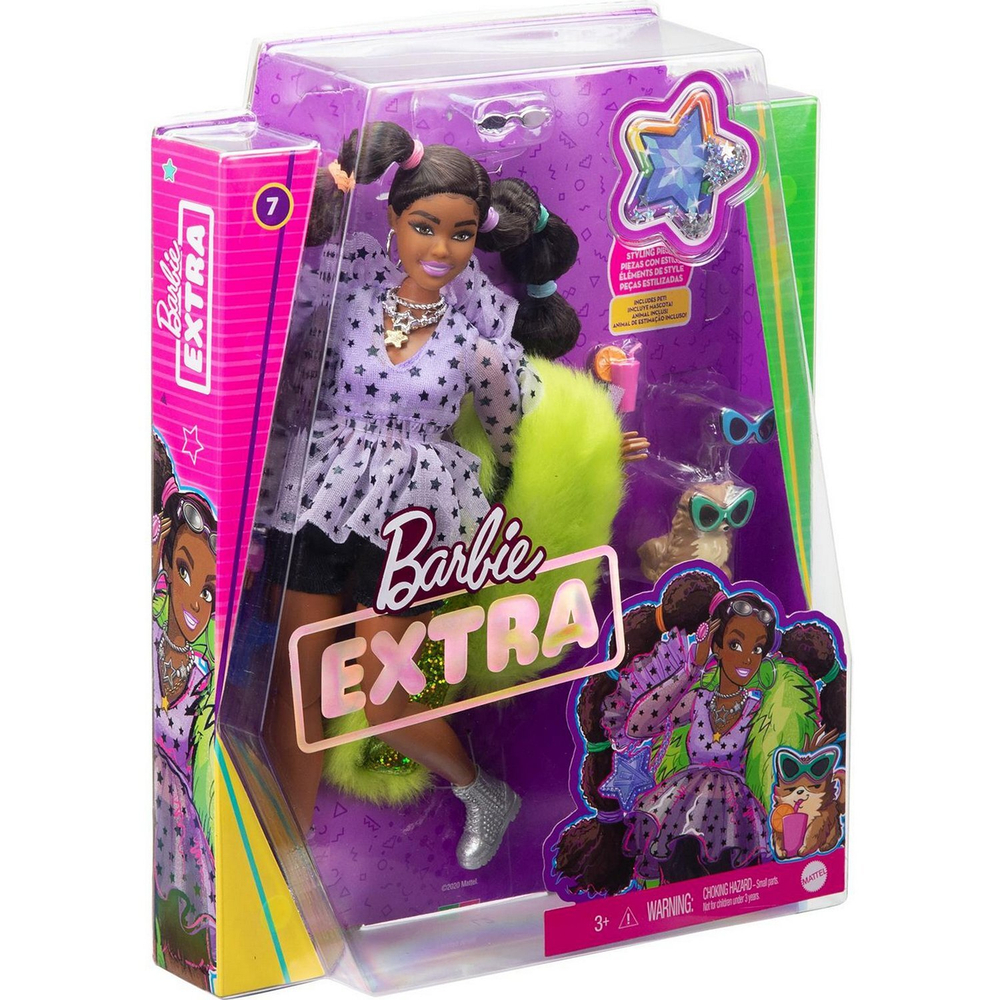 Кукла Barbie Экстра с переплетенными резинками хвостиками | GXF10