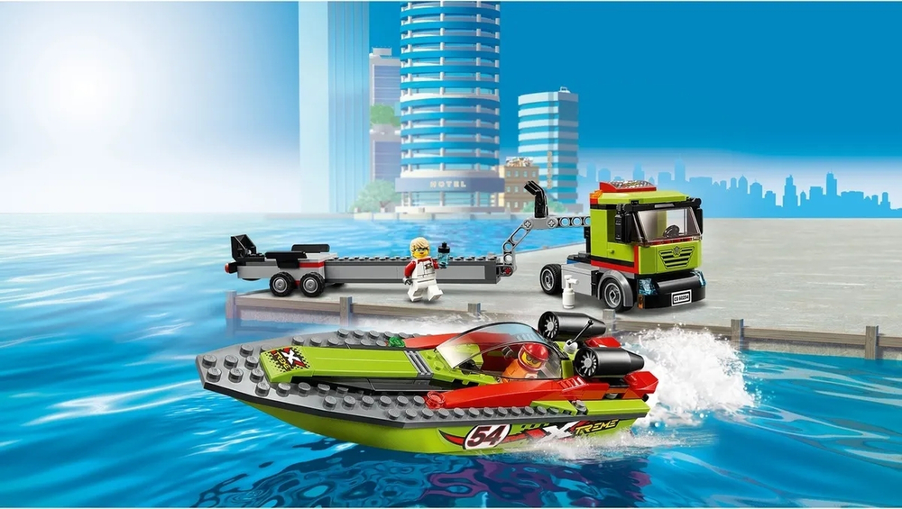 Конструктор LEGO City Great Vehicles Транспортировщик скоростных катеров | 60254